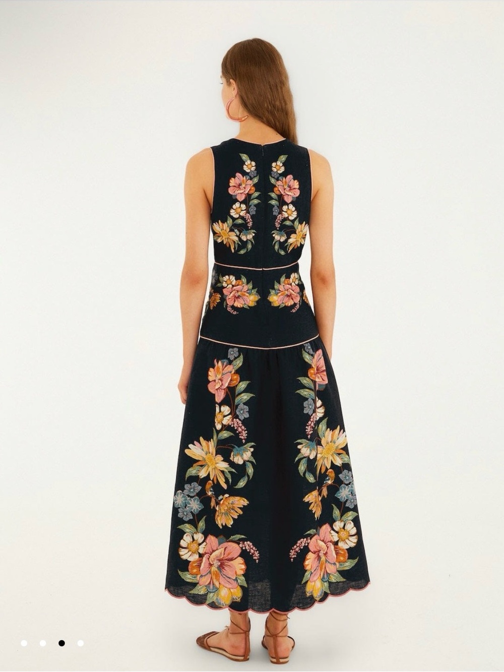 NWT FARM Rio Maria Floral Print Linen Dress - Picture 9 of 12